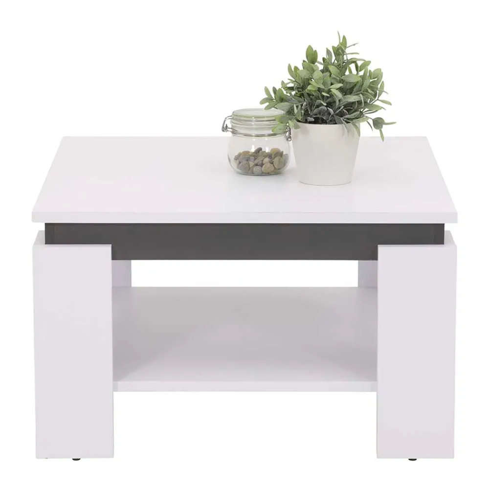 Wohnen Tische<Couchtisch in Weiß mit Anthrazit - Blacky