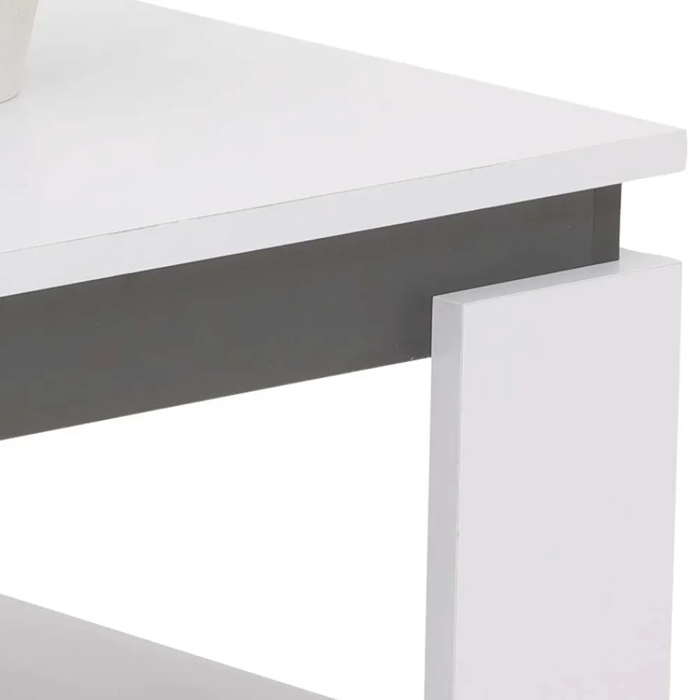 Wohnen Tische<Couchtisch in Weiß mit Anthrazit - Blacky