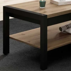 Wohnen Tische<Couchtisch mit Ablage in Wildeiche Holzoptik - Zavorra