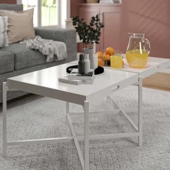 Wohnen Tische<Couchtisch mit zwei Tabletts in Weiß - Vereny