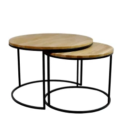 Wohnen Tische<Couchtisch Zweisatz aus Wildeiche - Cazama (zweiteilig)