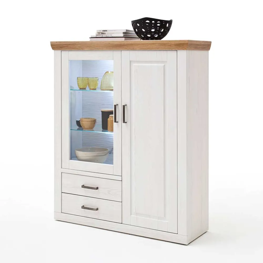Wohnen Highboards<Country Highboard Vitrine mit Stauraum - Samula