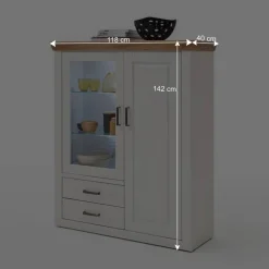 Wohnen Highboards<Country Highboard Vitrine mit Stauraum - Samula