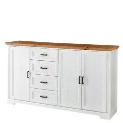 Wohnen Sideboards<Country Style Anrichte in Weiß mit Eiche - Mehady
