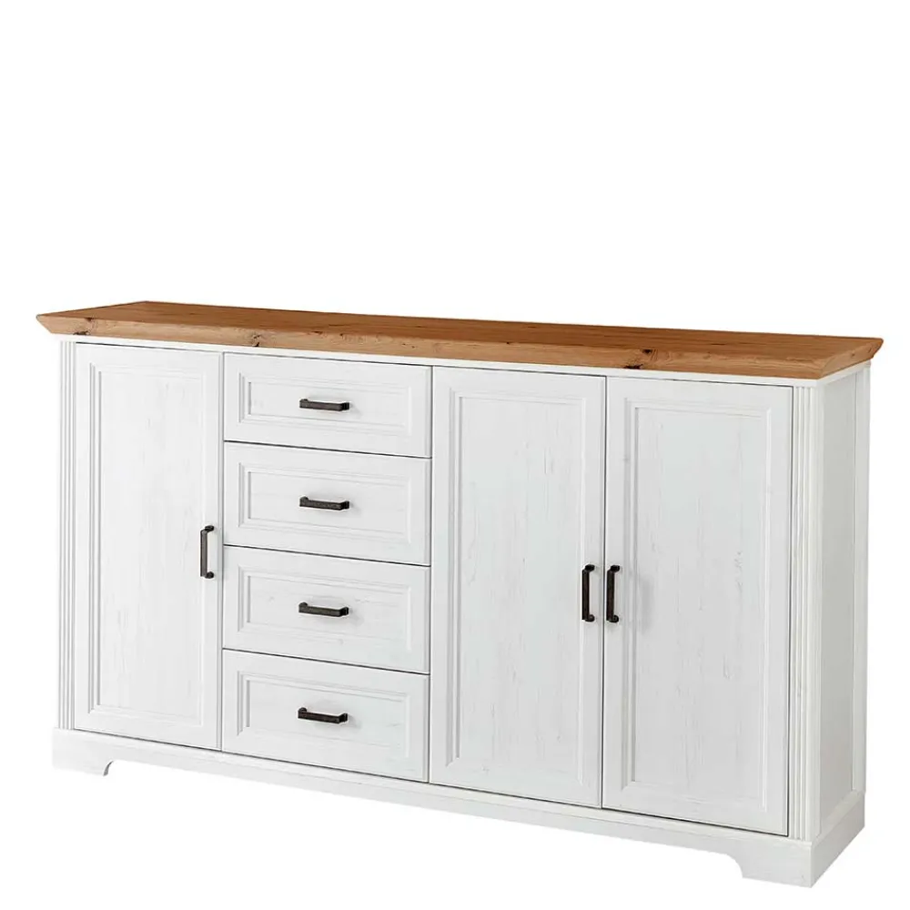 Wohnen Sideboards<Country Style Anrichte in Weiß mit Eiche - Mehady