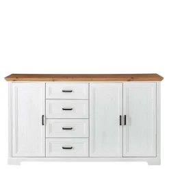 Wohnen Sideboards<Country Style Anrichte in Weiß mit Eiche - Mehady