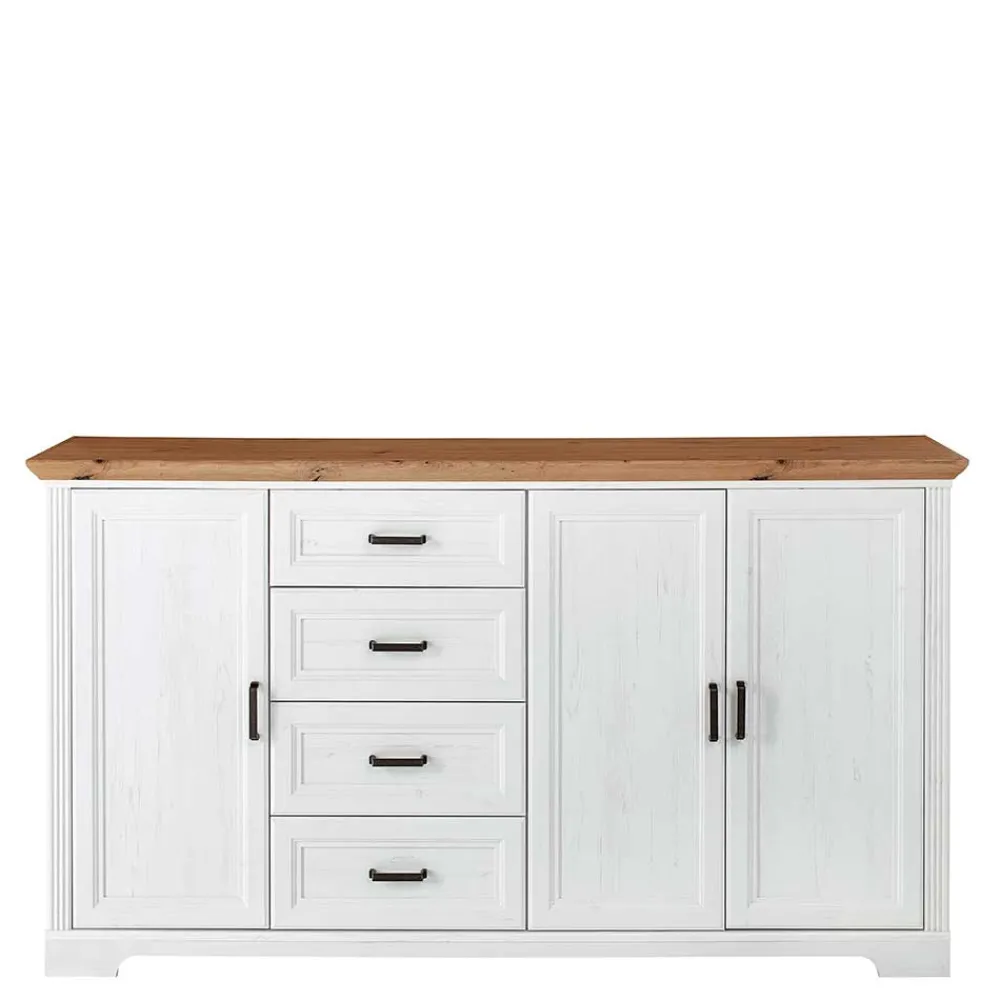 Wohnen Sideboards<Country Style Anrichte in Weiß mit Eiche - Mehady
