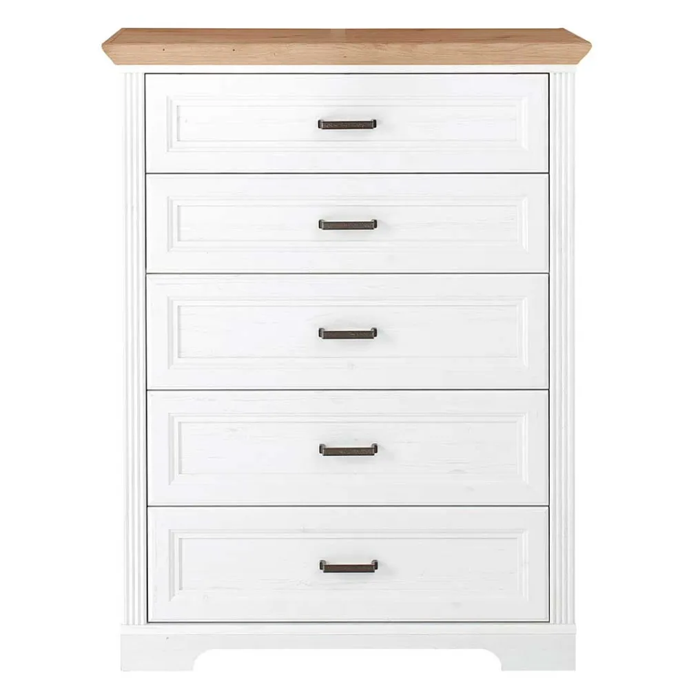 Wohnen Kommoden<Country Style Hochkommode mit fünf Schubladen - Mehady
