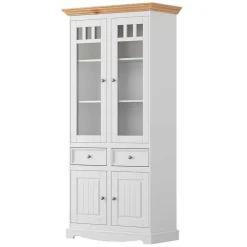 Wohnen Vitrinen<Country Style Vitrinenschrank 90x190x45 cm - Vitablo
