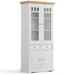 Wohnen Vitrinen<Country Style Vitrinenschrank 90x190x45 cm - Vitablo