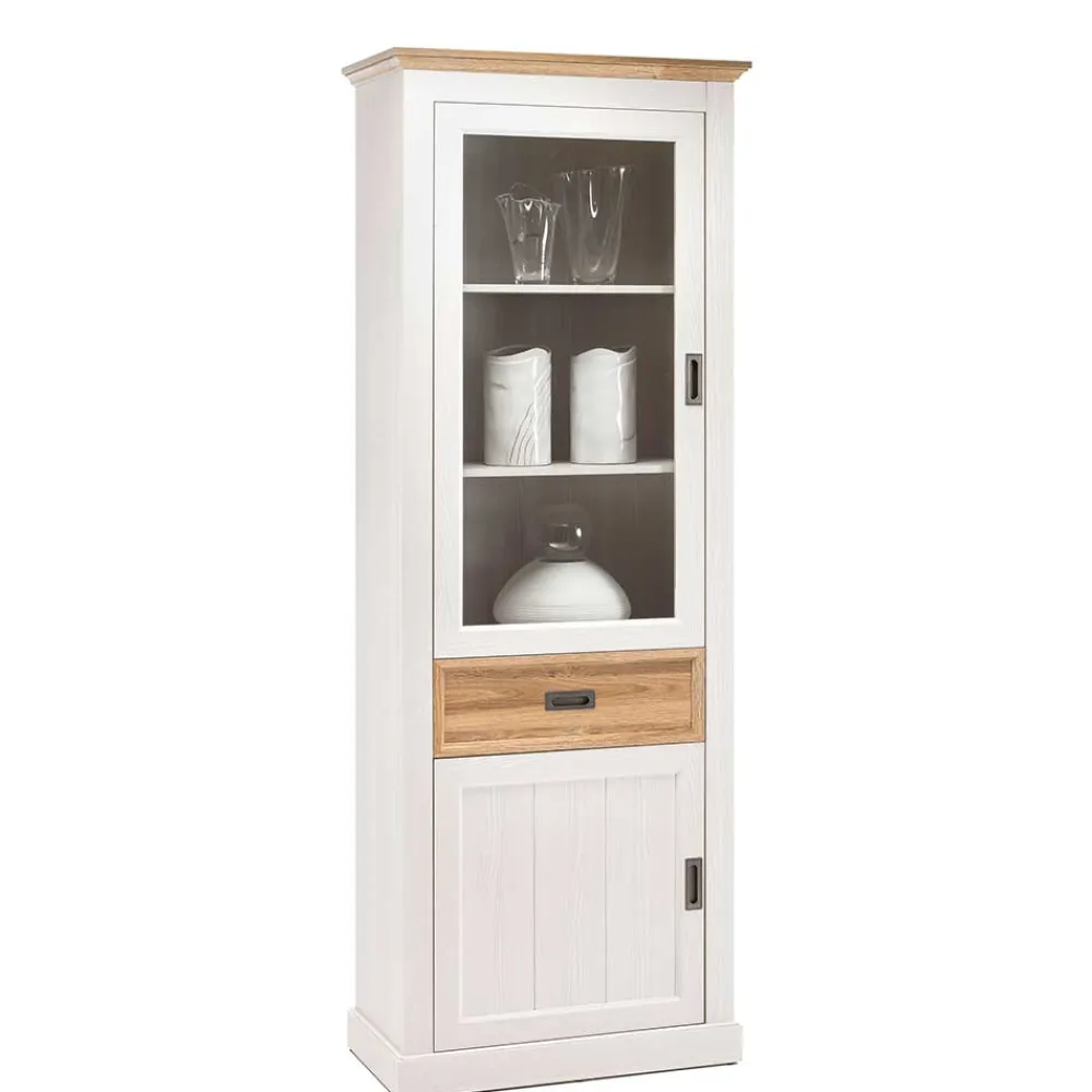 Wohnen Vitrinen<Country Style Vitrinenschrank 76x205x40 cm - Mascus