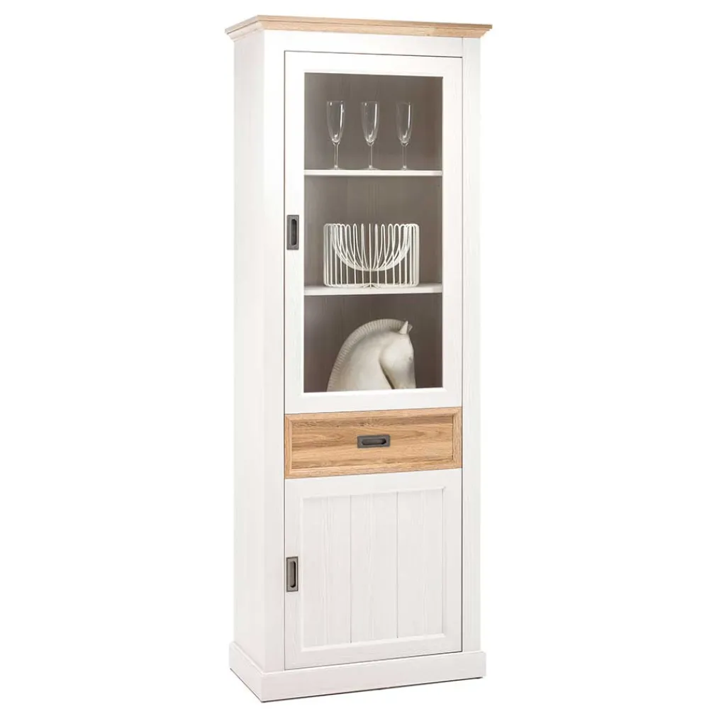 Wohnen Vitrinen<Country Style Vitrinenschrank 76x205x40 cm - Mascus