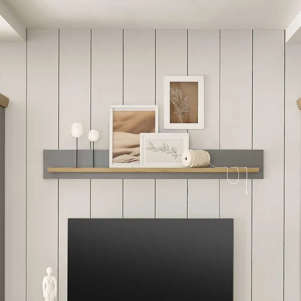Wohnen Regale<Country Wandboard in Lichtgrau & Eiche Optik - Buleta