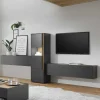 Wohnen Wohnwände<Design Anbauwand fürs Wohnzimmer - Ahilav (dreiteilig)