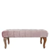 Wohnen Sitzbank<Design Bank in Pink Samt - Saluds