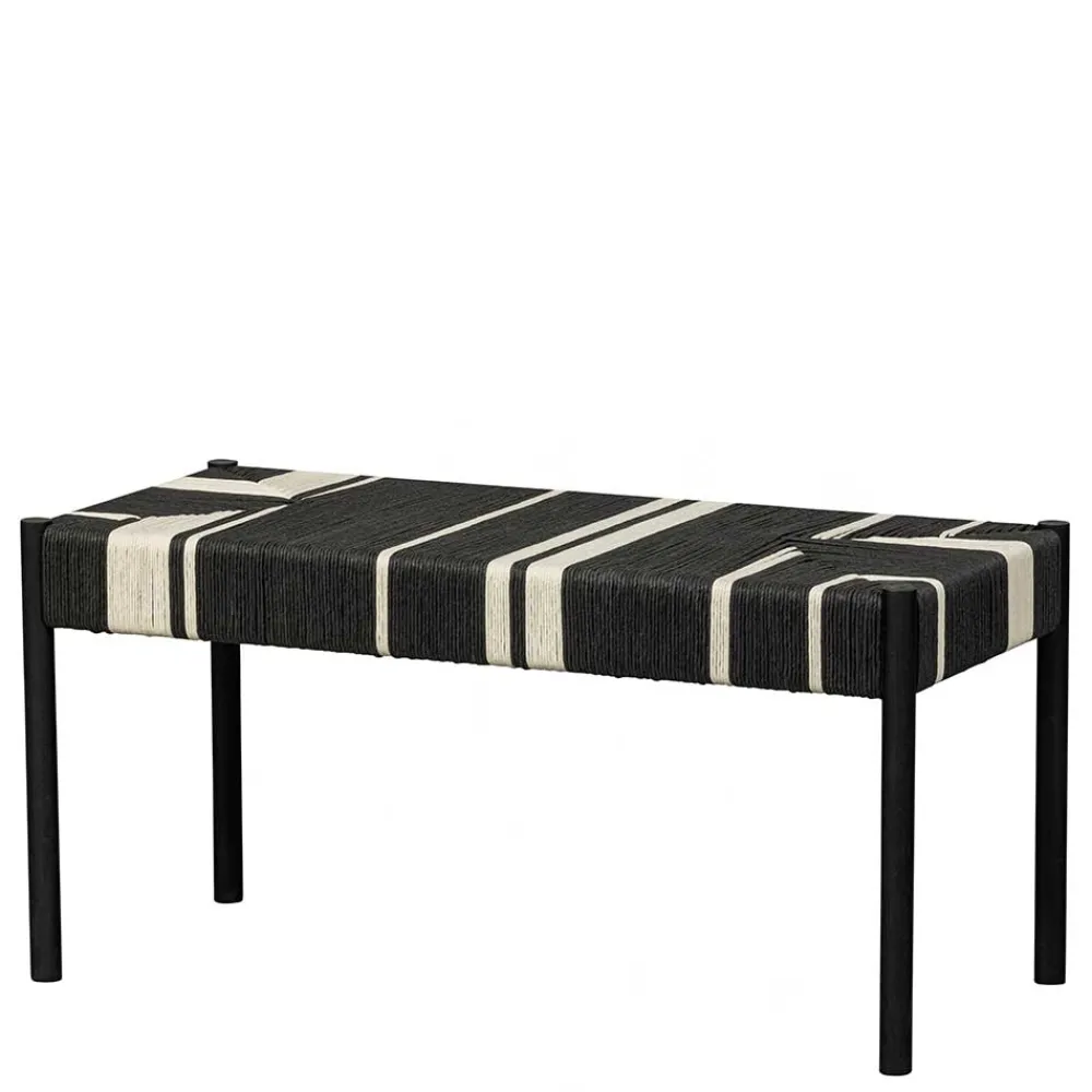 Wohnen Sitzbank<Design Bank in Schwarz mit Weiß - Giuseppa
