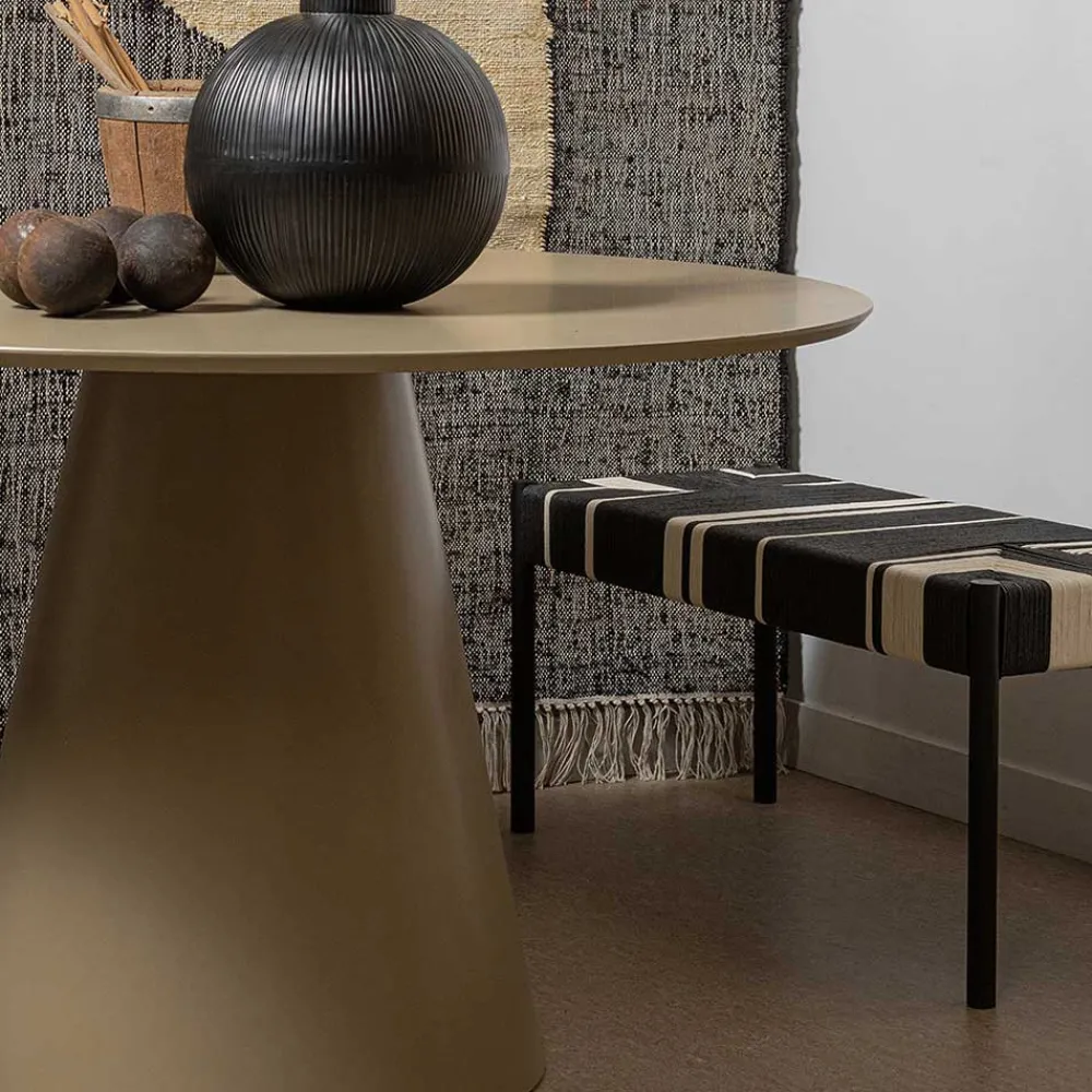 Wohnen Sitzbank<Design Bank in Schwarz mit Weiß - Giuseppa
