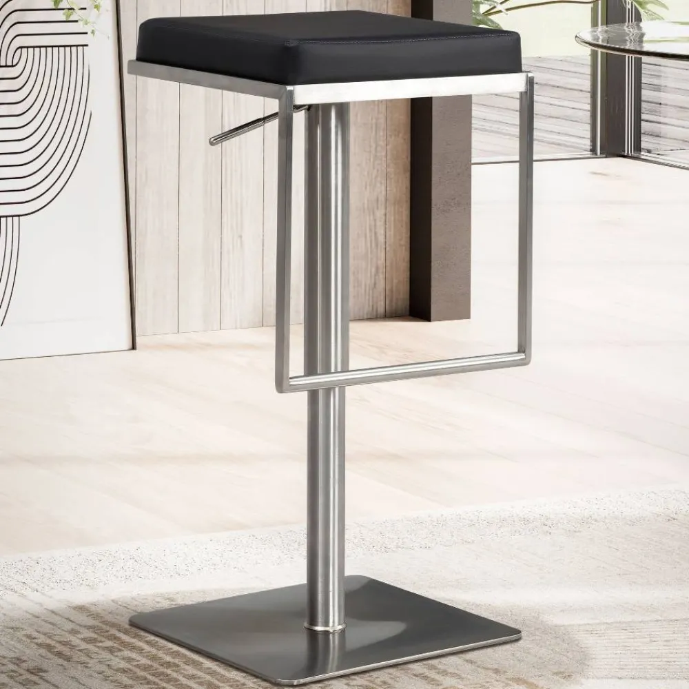 Wohnen Hocker<Design Barhocker in Schwarz und Silber - Hallein