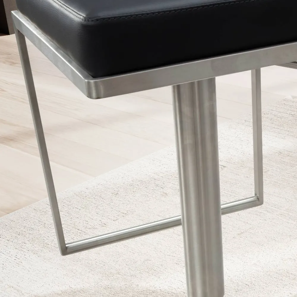 Wohnen Hocker<Design Barhocker in Schwarz und Silber - Hallein