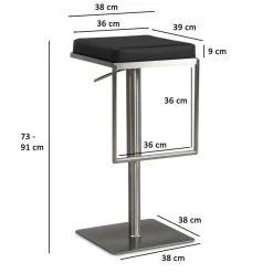 Wohnen Hocker<Design Barhocker in Schwarz und Silber - Hallein