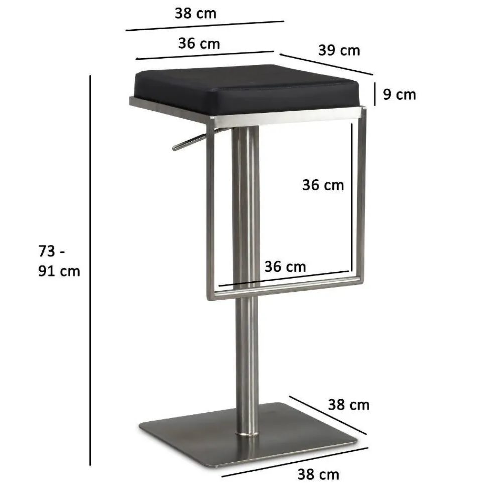 Wohnen Hocker<Design Barhocker in Schwarz und Silber - Hallein