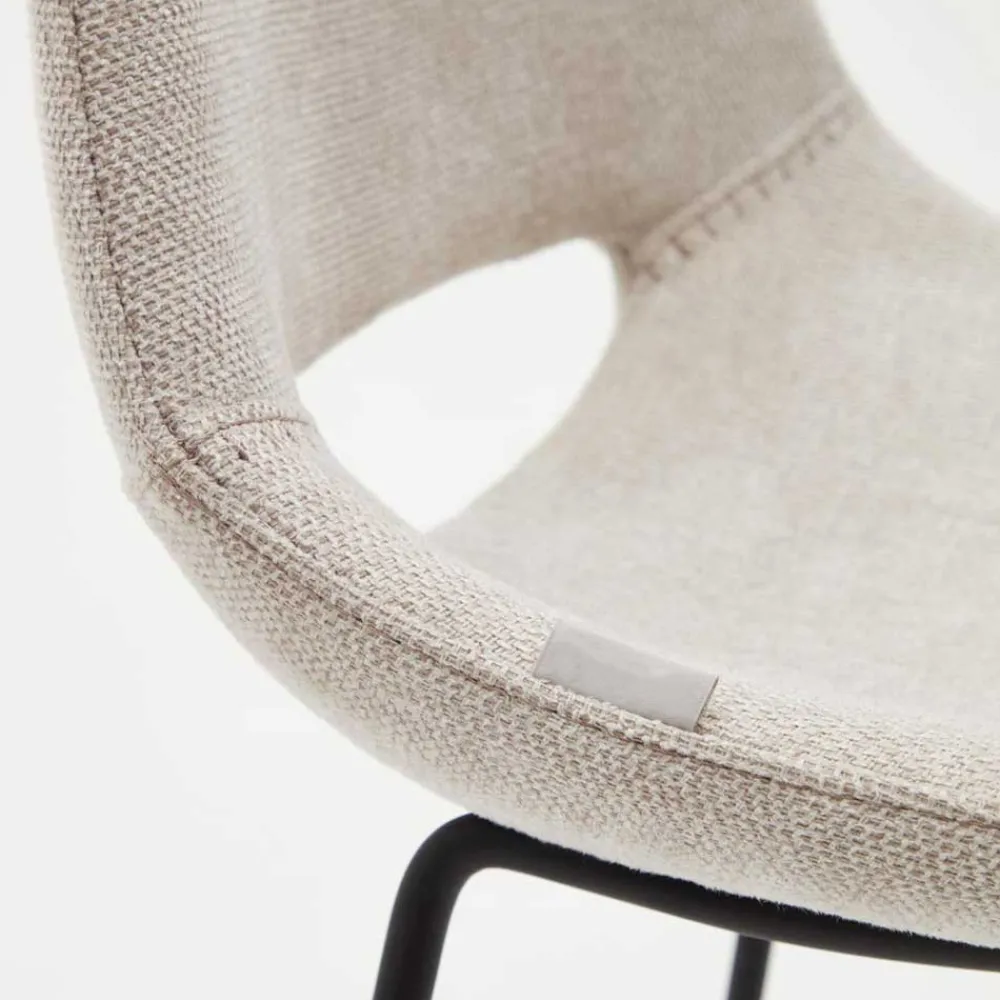 Wohnen Hocker<Design Barstühle in Beige & Schwarz - Heats (2er Set)