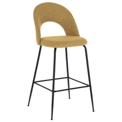 Wohnen Hocker<Design Barstühle in Gelb Stoff - Camlary (4er Set)