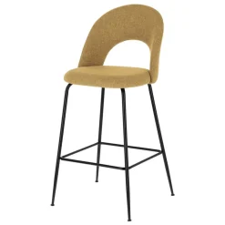 Wohnen Hocker<Design Barstühle in Gelb Stoff - Camlary (4er Set)