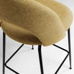 Wohnen Hocker<Design Barstühle in Gelb Stoff - Camlary (4er Set)