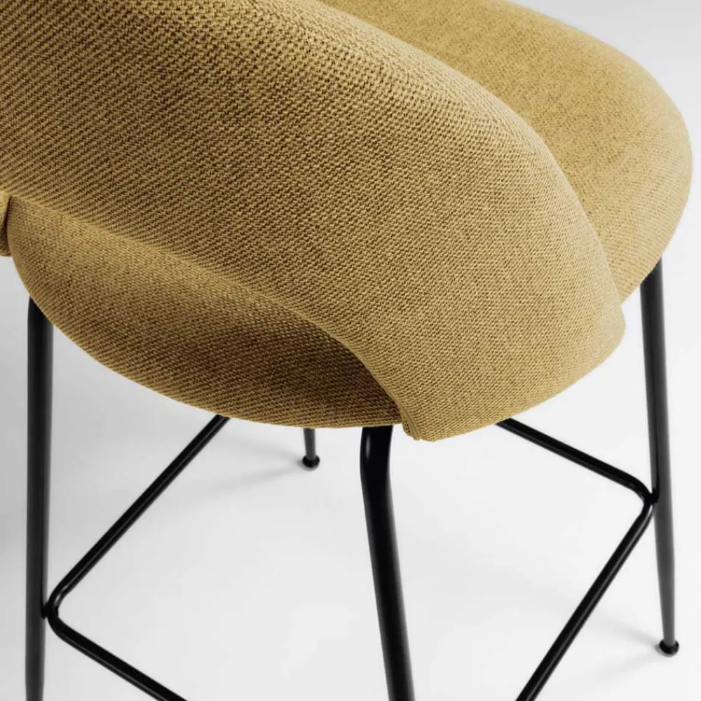 Wohnen Hocker<Design Barstühle in Gelb Stoff - Camlary (4er Set)