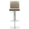 Wohnen Hocker<Design Barstuhl in Taupe & Edelstahl - Forcelan