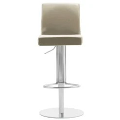 Wohnen Hocker<Design Barstuhl in Taupe & Edelstahl - Forcelan