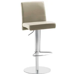 Wohnen Hocker<Design Barstuhl in Taupe & Edelstahl - Forcelan