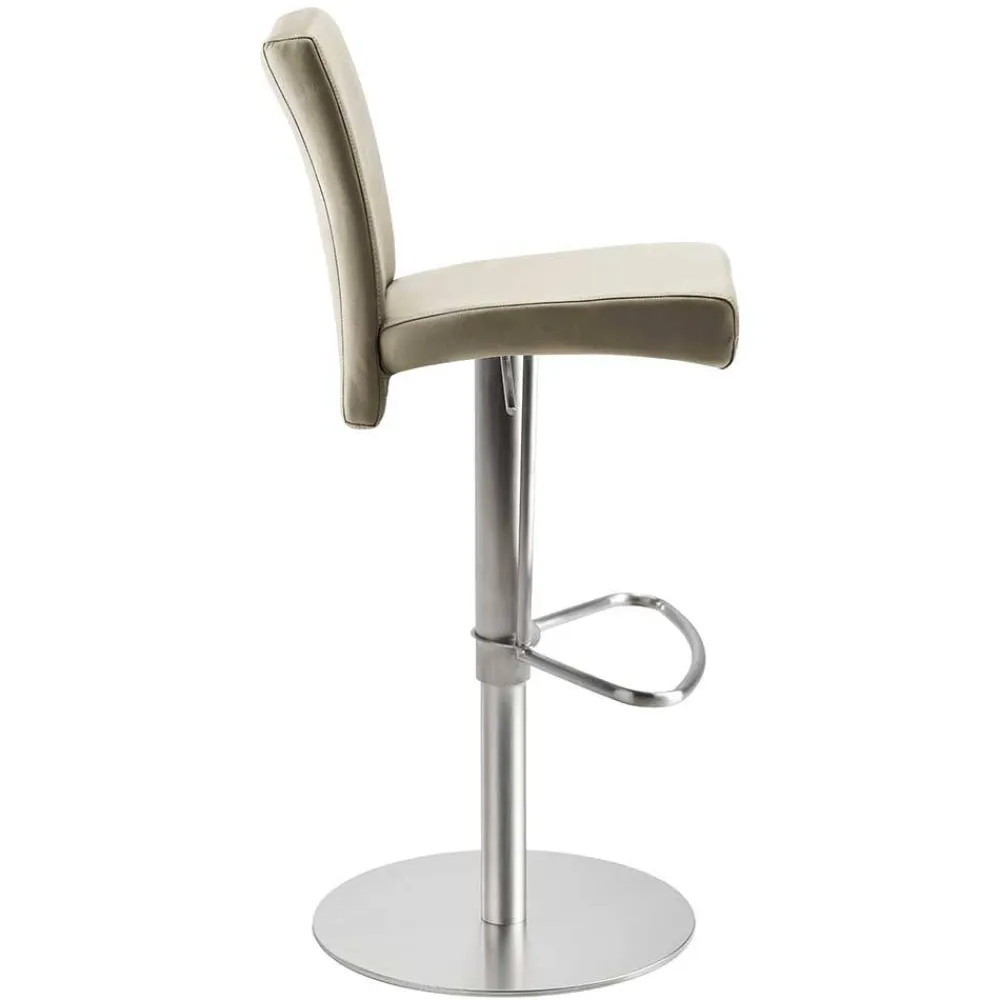 Wohnen Hocker<Design Barstuhl in Taupe & Edelstahl - Forcelan