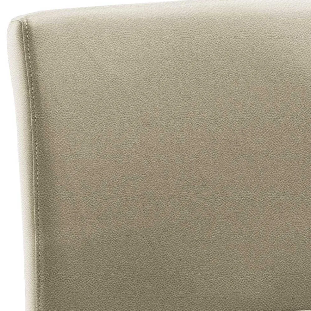 Wohnen Hocker<Design Barstuhl in Taupe & Edelstahl - Forcelan