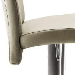 Wohnen Hocker<Design Barstuhl in Taupe & Edelstahl - Forcelan