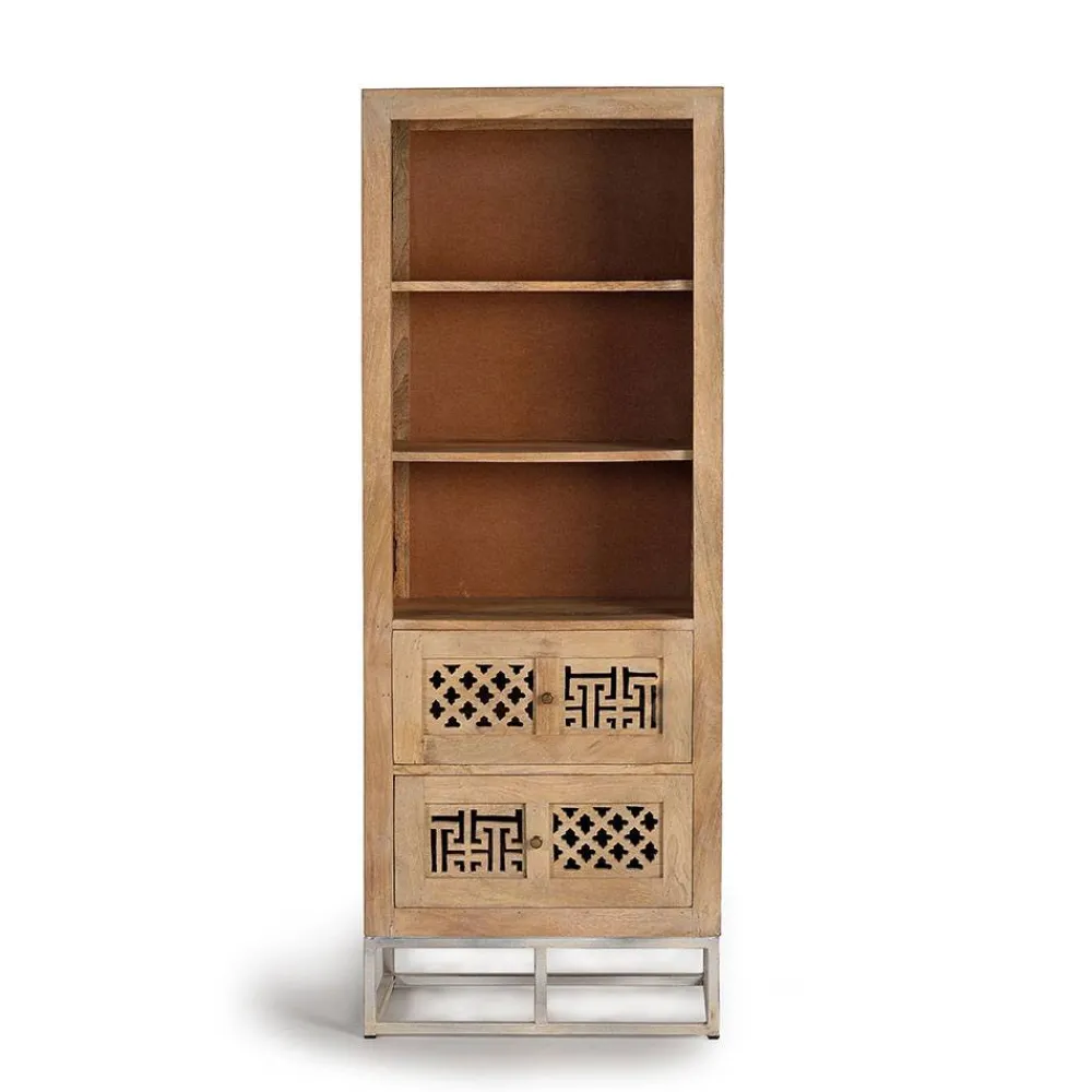 Wohnen Vitrinen|Regale<Design Bücherregal aus Mangobaum Massivholz - Valuta