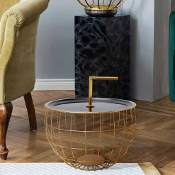 Wohnen Tische<Design Beistelltisch in Schwarz und Gold - Egeass