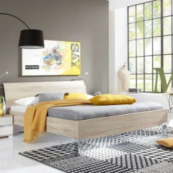 Wohnen Betten<Design Bett Agosta in Eiche Sägerau