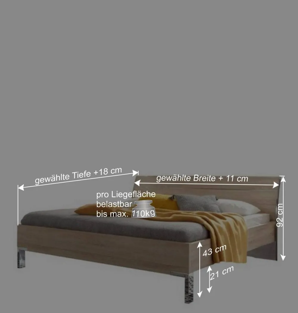 Wohnen Betten<Design Bett Agosta in Eiche Sägerau