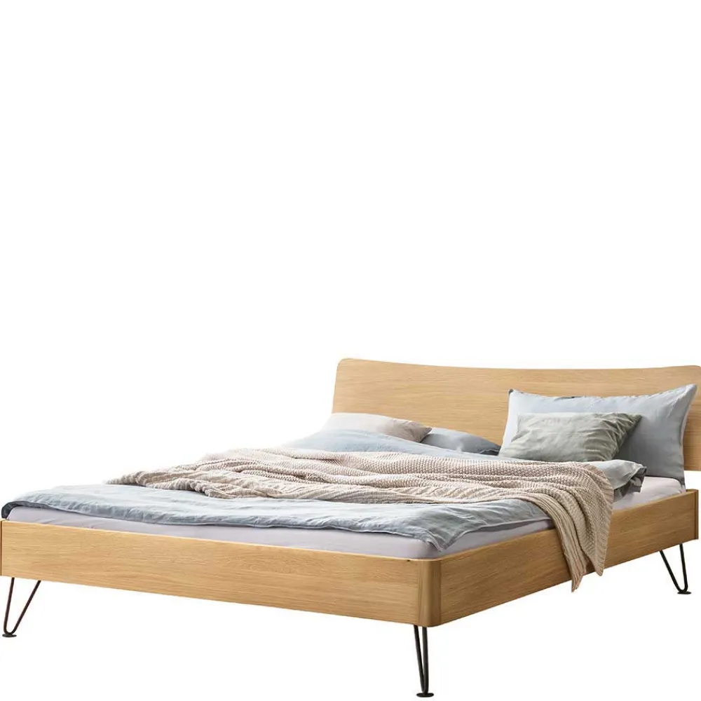 Wohnen Betten<Design Bett aus hell geölter Eiche - Promenada