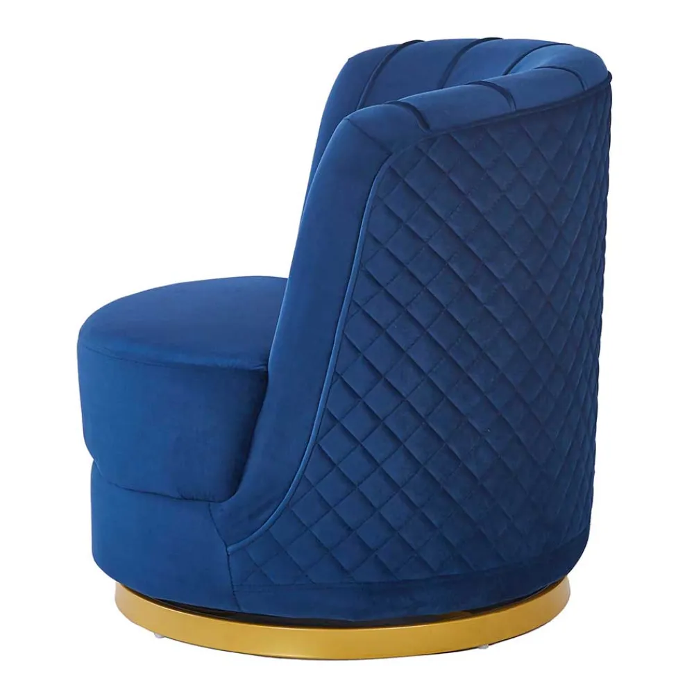 Wohnen Sessel<Design Cocktailsessel in Dunkelblau Samt - Sara