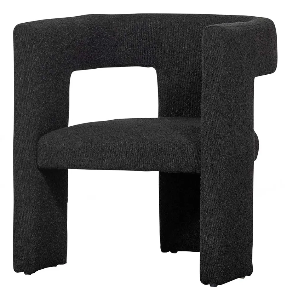 Wohnen Sessel<Design Cocktailsessel in Dunkelgrau Boucle - Seanno