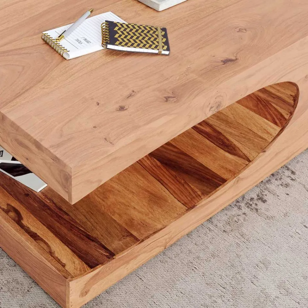 Wohnen Tische<Design Couchtisch aus massivem Akazienholz - Drolivio