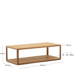 Wohnen Tische<Design Couchtisch in Eiche teilmassiv - Mercana