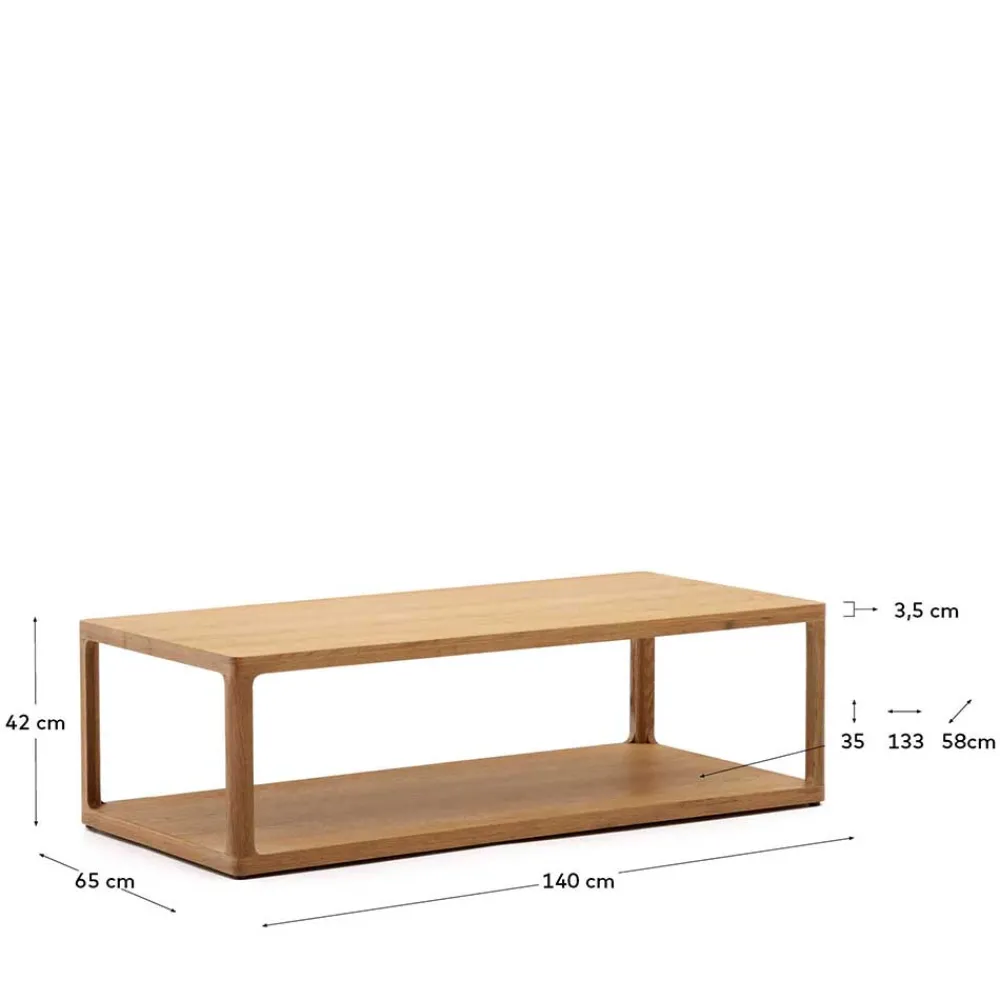 Wohnen Tische<Design Couchtisch in Eiche teilmassiv - Mercana