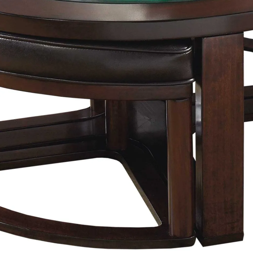 Wohnen Sitzgruppe<Design Couchtisch mit vier Hockern - Fornax (fünfteilig)