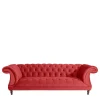 Wohnen Sofas<Design Dreisitzer aus Samtvelours in Rot - Rosanna