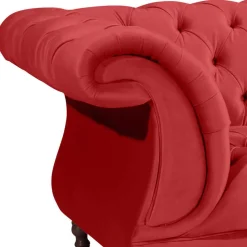 Wohnen Sofas<Design Dreisitzer aus Samtvelours in Rot - Rosanna