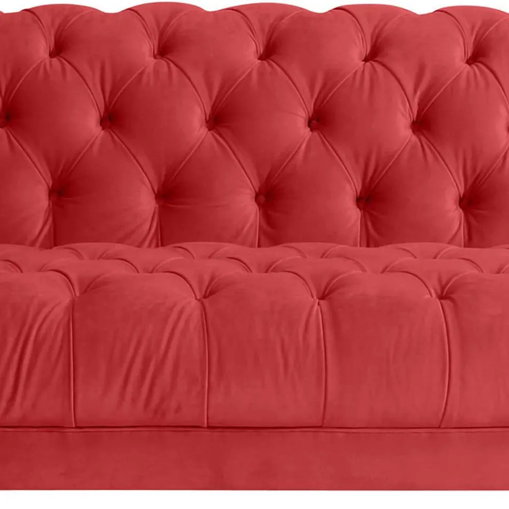 Wohnen Sofas<Design Dreisitzer aus Samtvelours in Rot - Rosanna